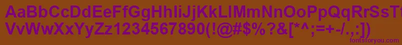 ArialCeBold Font – Purple Fonts on Brown Background