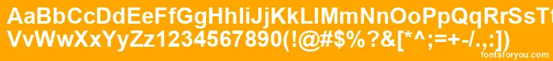 フォントArialCeBold – オレンジの背景に白い文字