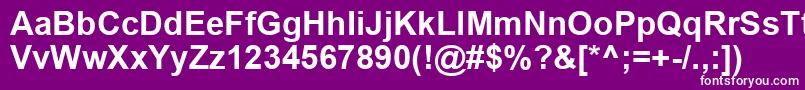 フォントArialCeBold – 紫の背景に白い文字