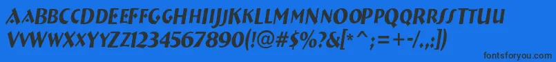ABremencapsnrItalic Font – Black Fonts on Blue Background