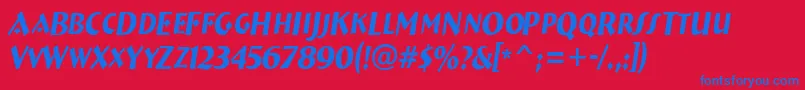 Więcej informacji o czcionce ABremencapsnrItalic Czcionka ABremencapsnrItalic – niebieskie czcionki na czerwonym tle