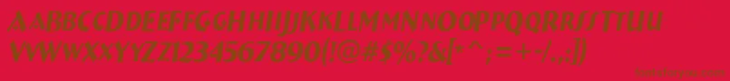 ABremencapsnrItalic Font – Brown Fonts on Red Background