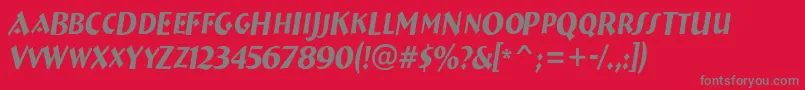 ABremencapsnrItalic Font – Gray Fonts on Red Background