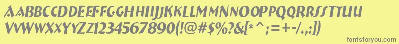Czcionka ABremencapsnrItalic – szare czcionki na żółtym tle