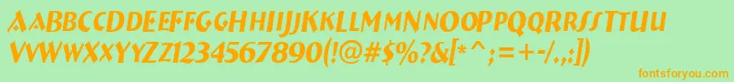 ABremencapsnrItalic Font – Orange Fonts on Green Background