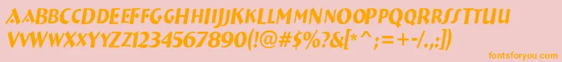 ABremencapsnrItalic Font – Orange Fonts on Pink Background