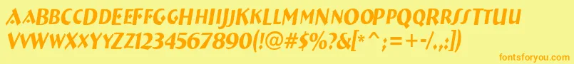 ABremencapsnrItalic Font – Orange Fonts on Yellow Background