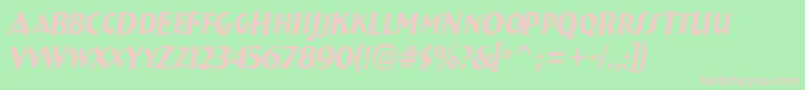 ABremencapsnrItalic Font – Pink Fonts on Green Background