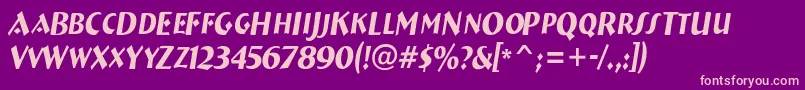 ABremencapsnrItalic Font – Pink Fonts on Purple Background