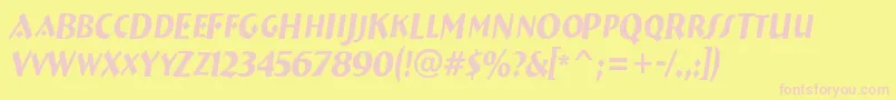 ABremencapsnrItalic Font – Pink Fonts on Yellow Background