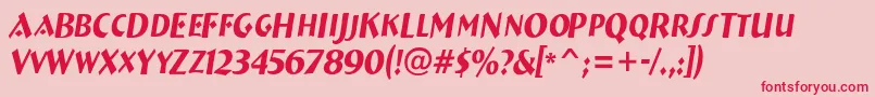 ABremencapsnrItalic Font – Red Fonts on Pink Background