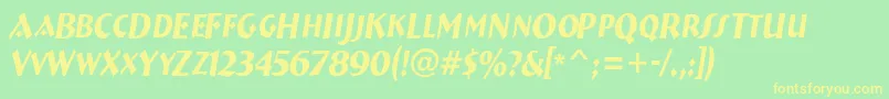 Czcionka ABremencapsnrItalic – żółte czcionki na zielonym tle