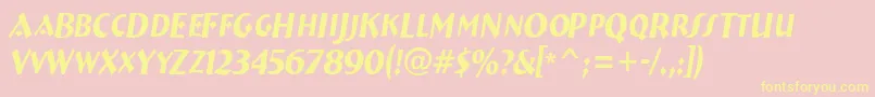 ABremencapsnrItalic Font – Yellow Fonts on Pink Background