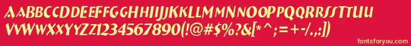 ABremencapsnrItalic Font – Yellow Fonts on Red Background