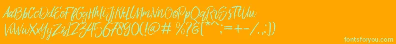 Шрифт Bringshoot – зелёные шрифты на оранжевом фоне