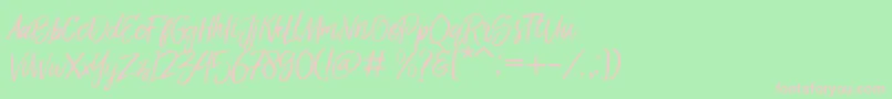 Bringshoot Font – Pink Fonts on Green Background