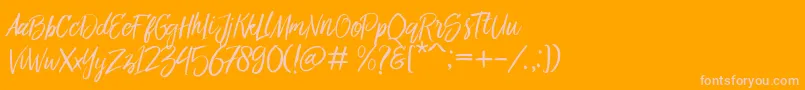 Bringshoot-Schriftart – Rosa Schriften auf orangefarbenem Hintergrund