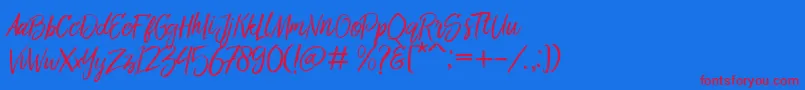 Bringshoot Font – Red Fonts on Blue Background