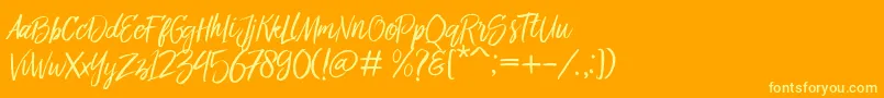Bringshoot Font – Yellow Fonts on Orange Background