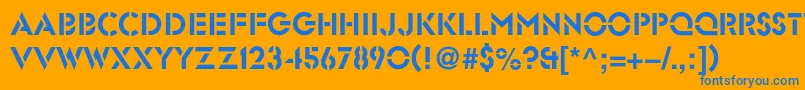 Glastenc Font – Blue Fonts on Orange Background