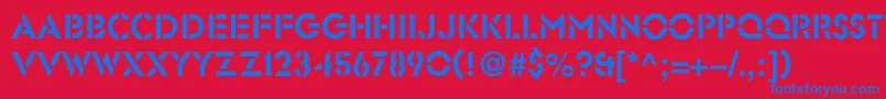 Glastenc Font – Blue Fonts on Red Background