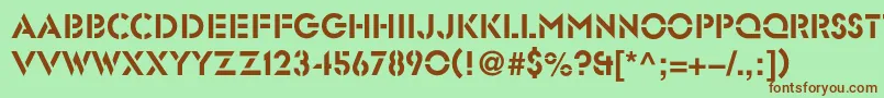 Glastenc Font – Brown Fonts on Green Background