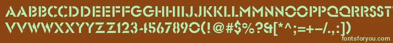 Glastenc-fontti – vihreät fontit ruskealla taustalla