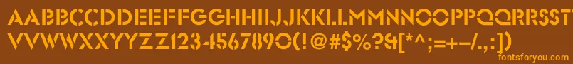 Glastenc Font – Orange Fonts on Brown Background
