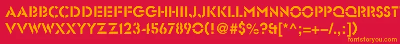 Glastenc Font – Orange Fonts on Red Background