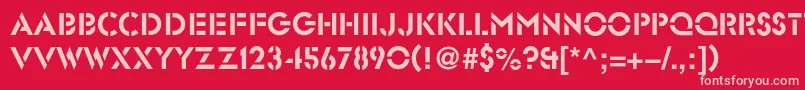 フォントGlastenc – 赤い背景にピンクのフォント