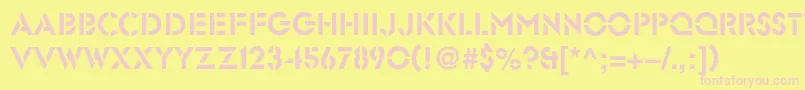 Glastenc-fontti – vaaleanpunaiset fontit keltaisella taustalla