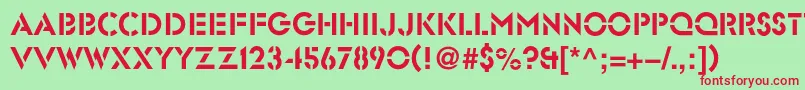 Glastenc Font – Red Fonts on Green Background