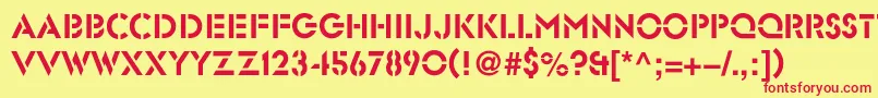 Glastenc Font – Red Fonts on Yellow Background