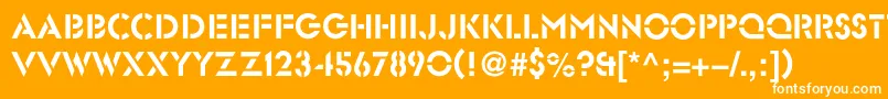 Glastenc Font – White Fonts on Orange Background