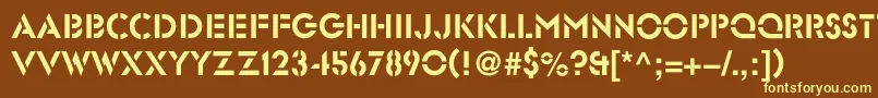 Glastenc-fontti – keltaiset fontit ruskealla taustalla