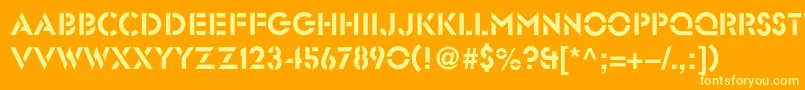 Glastenc Font – Yellow Fonts on Orange Background