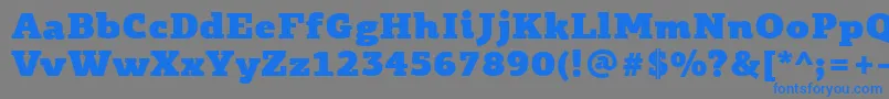 フォントPfagoraslabproUltrablack – 灰色の背景に青い文字