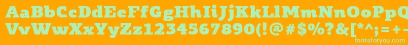 PfagoraslabproUltrablack Font – Green Fonts on Orange Background