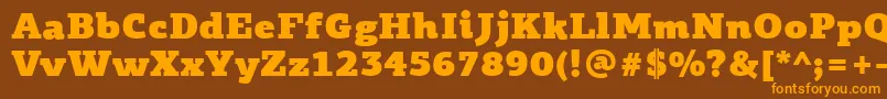 PfagoraslabproUltrablack Font – Orange Fonts on Brown Background