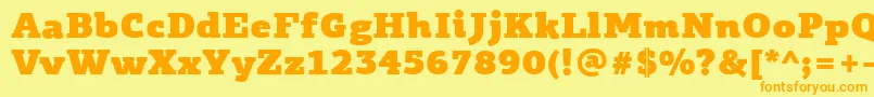 PfagoraslabproUltrablack Font – Orange Fonts on Yellow Background