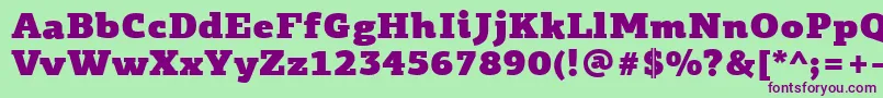 PfagoraslabproUltrablack Font – Purple Fonts on Green Background