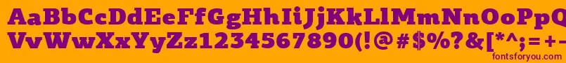 PfagoraslabproUltrablack Font – Purple Fonts on Orange Background