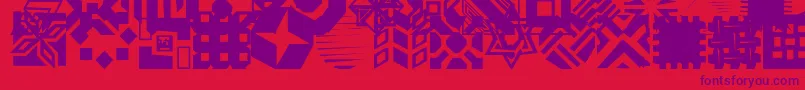 フォントCarrdingbats1Regular – 赤い背景に紫のフォント