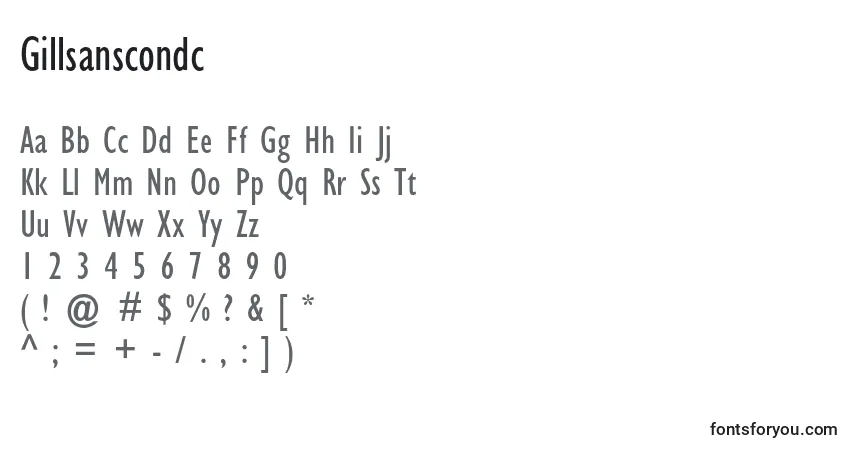 Schriftart Gillsanscondc – Alphabet, Zahlen, spezielle Symbole