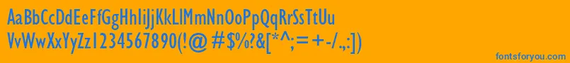 Gillsanscondc Font – Blue Fonts on Orange Background