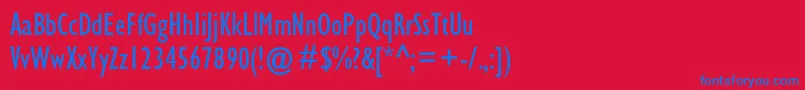 Gillsanscondc Font – Blue Fonts on Red Background