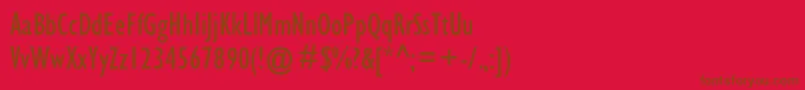 Gillsanscondc Font – Brown Fonts on Red Background