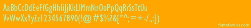 Gillsanscondc Font – Green Fonts on Orange Background