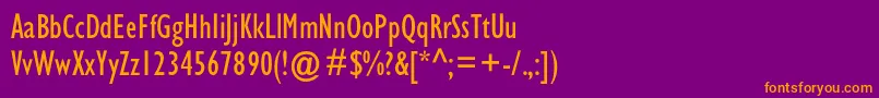 Gillsanscondc Font – Orange Fonts on Purple Background