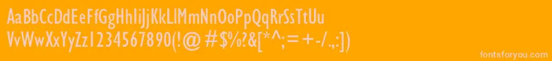 Gillsanscondc Font – Pink Fonts on Orange Background